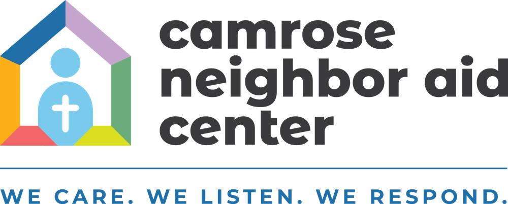 Camrose Neighbor Aid Center Logo - Hands linked in Christ's name to meet the needs of others