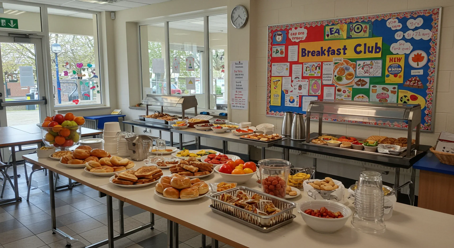 Breakfast club food preparation.